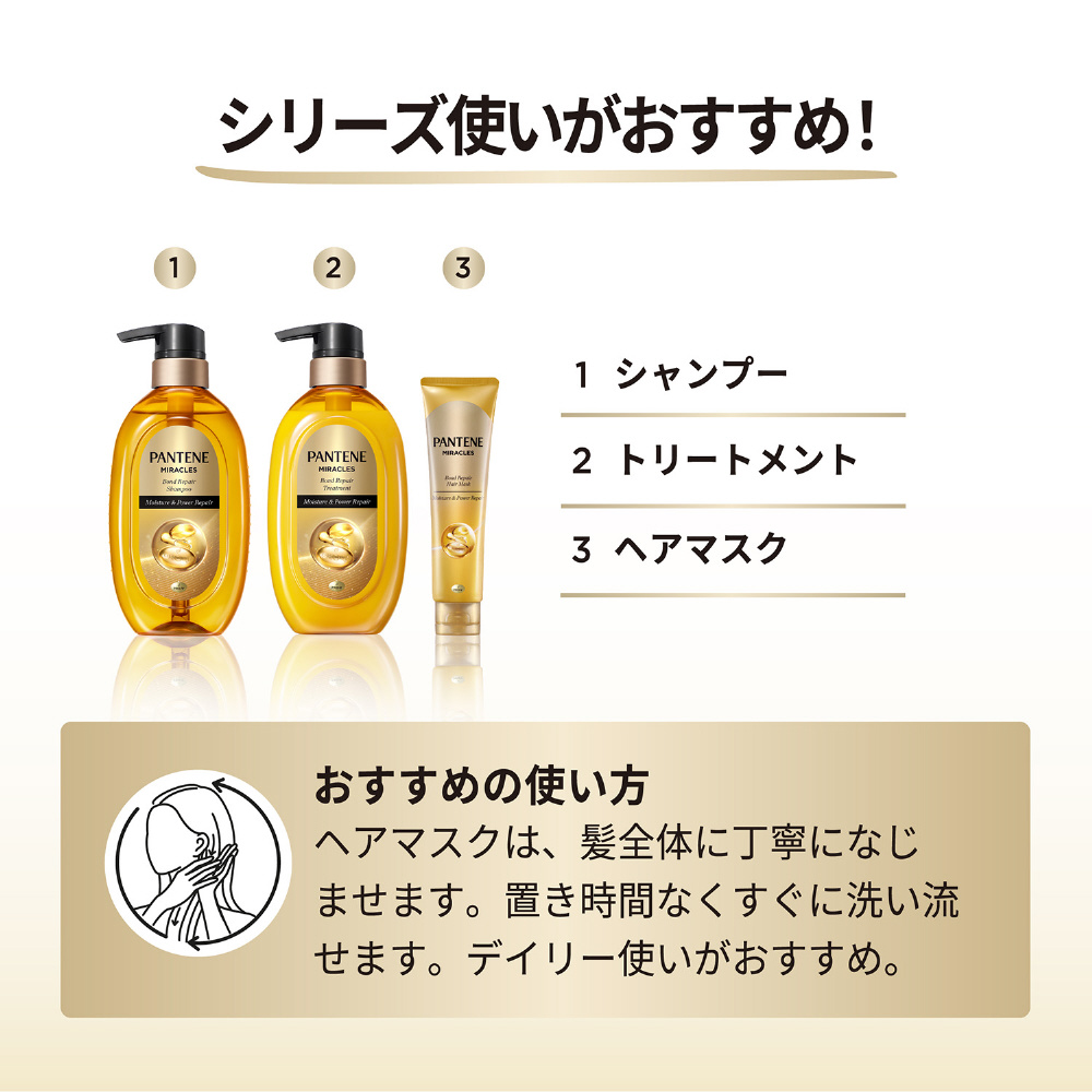 PANTENE（パンテーン）ミラクルズ ボンドリペアシリーズ モイスチャー＆パワーリペア トリートメント ポンプ 本体 440g  P&G｜ピーアンドジー 通販 | ビックカメラ.com