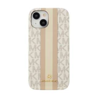 Slim Wrap Case Stripe MagSafe iPhone 15 MICHAEL KORS Vanilla MKSTVNLWPIP2361