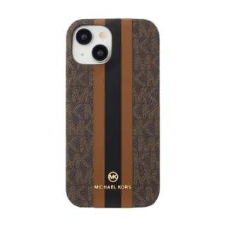 Slim Wrap Case Stripe MagSafe iPhone 15 MICHAEL KORS Brown MKSTBRWWPIP2361