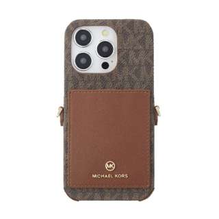 Wrap Case Pocket with Strap iPhone 15 Pro MICHAEL KORS Brown MKWSBRWPWIP2361P