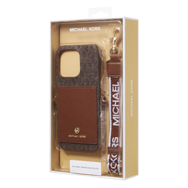 Wrap Case Pocket with Strap iPhone 15 Pro MICHAEL KORS Brown 