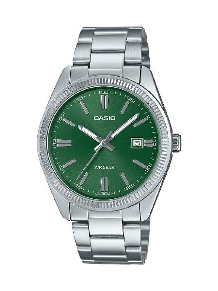 CASIO Collection グリーンカラー デイトアナログモデル - 時計