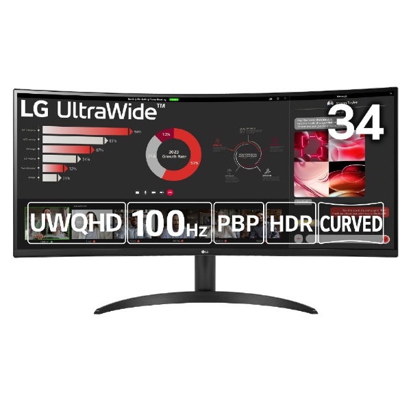 LG PCモニター UltraWide [34型 UWQHD(3440×1440） ワイド] 34WN780-B
