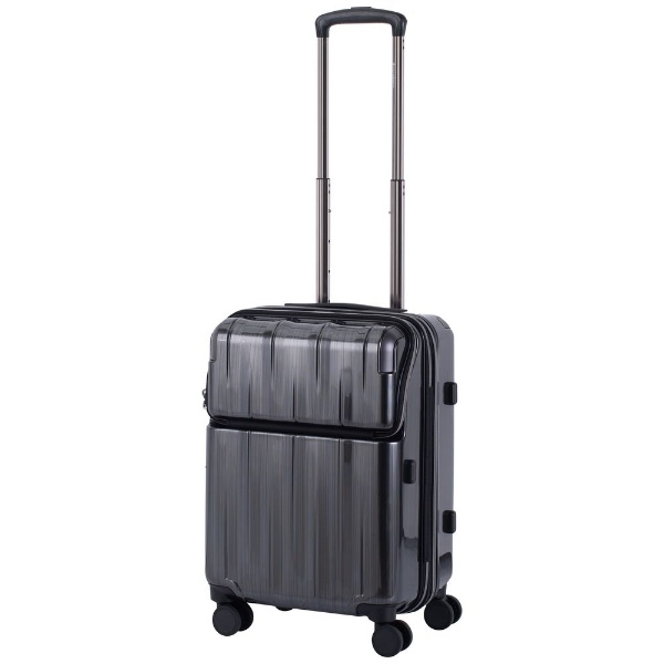 エストップ（Sサイズ）ストッパー スーツケース（拡張機能付き） HIDEO WAKAMATSU（ヒデオワカマツ） ブラックヘアライン 85-76672  [TSAロック搭載]