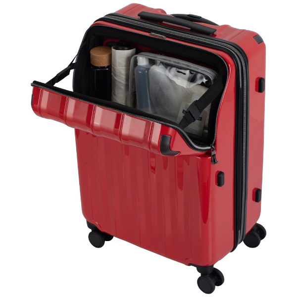 エストップ（Sサイズ）ストッパー スーツケース（拡張機能付き） HIDEO WAKAMATSU（ヒデオワカマツ） レッド 85-76673  [TSAロック搭載]