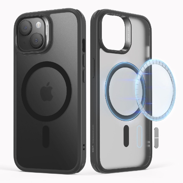 iPhone 15 Plus6.7˥ϥ֥åɥ ESR Frosted Black ClassicHybridCase(HaloLock)foriPhone15Plus