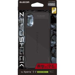 从属于Xperia 5 V(SO-53D/SOG12)包混合床罩打击吸收相机周围保护无线充电可的背带礼堂的ZEROSHOCK黑色PM-X233ZEROBK