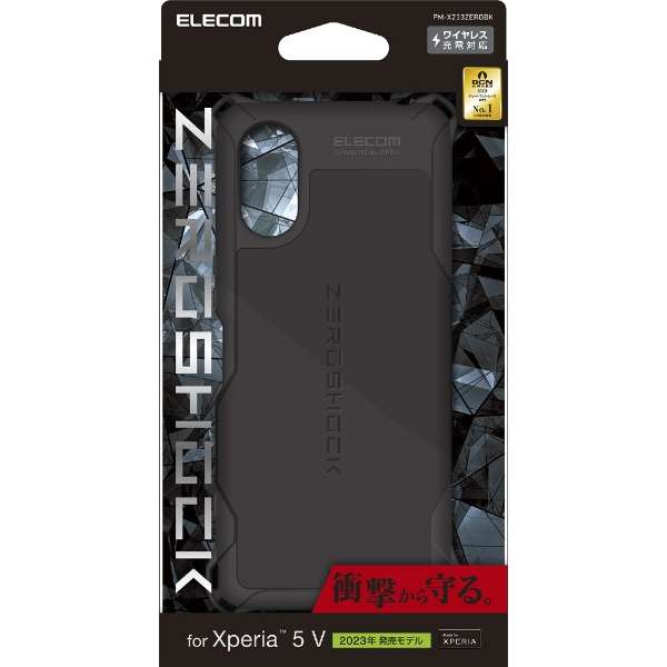 从属于Xperia 5 V(SO-53D/SOG12)包混合床罩打击吸收相机周围保护无线充电可的背带礼堂的ZEROSHOCK黑色PM-X233ZEROBK_1
