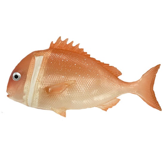 魚ポーチ 鯛ペンケース(ミニポーチ) 赤鯛(クリアタイプ)