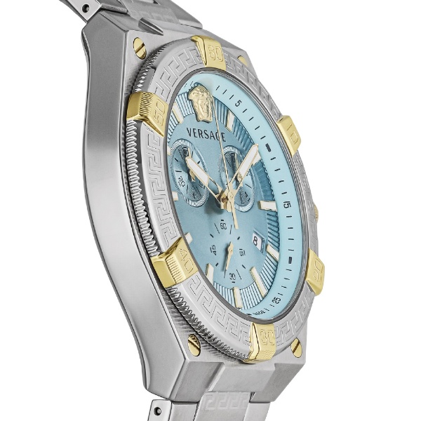 ヴェルサーチ VERSACE 腕時計 メンズ VESO01223 スポーティー グレカ クオーツ ライトブルーxシルバー アナログ表示
