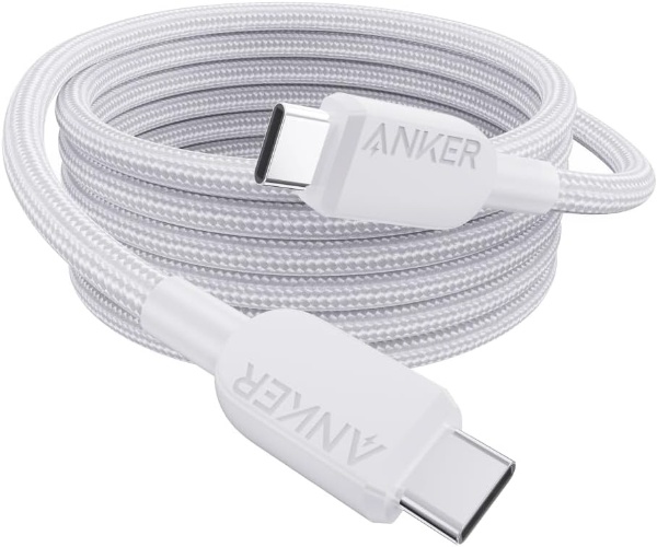 Anker USB-C & USB-C ケーブル （高耐久ナイロン） 1.8m ホワイト