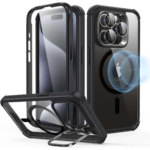 ESR iPhone 15 Pro Max 2パート ハイブリッドケース(MagSafe対応) Clear Black ArmorToughCase  の通販, カテゴリ：スマートフォン・アクセサリー, ESR