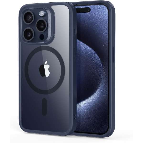 iPhone 15 Pro Maxi6.7C`jnCubhP[X ESR Clear Dark Blue ClassicHybridCase(HaloLock)foriPhone15ProMax_1