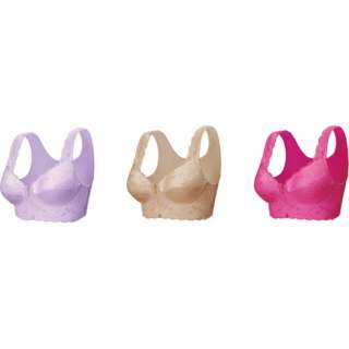 在空气合身之前的差别比赛胸罩3色组L-LL(浅驼色·玫瑰·薰衣草)