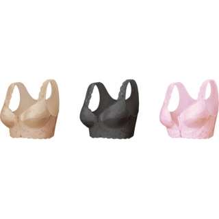 在空气合身之前的差别比赛胸罩3色组S-M(黑色·浅驼色·粉红)