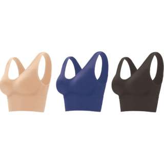 在空气合身上肚子曲线胸罩3色组3L-4L(黑色·浅驼色·深蓝)
