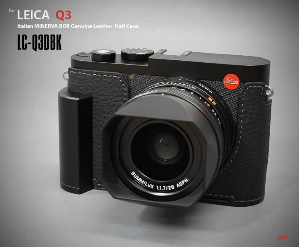 ライカQ3用本革カメラハーフケース ブラック LC-Q3DBK