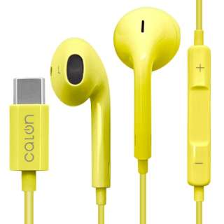 支持Type-C立体声入耳式耳机麦克风通话的ＤＡＣ搭载呼入回答开关calon酸橙黄色酸橙黄色RESMSCD02LY[USB]
