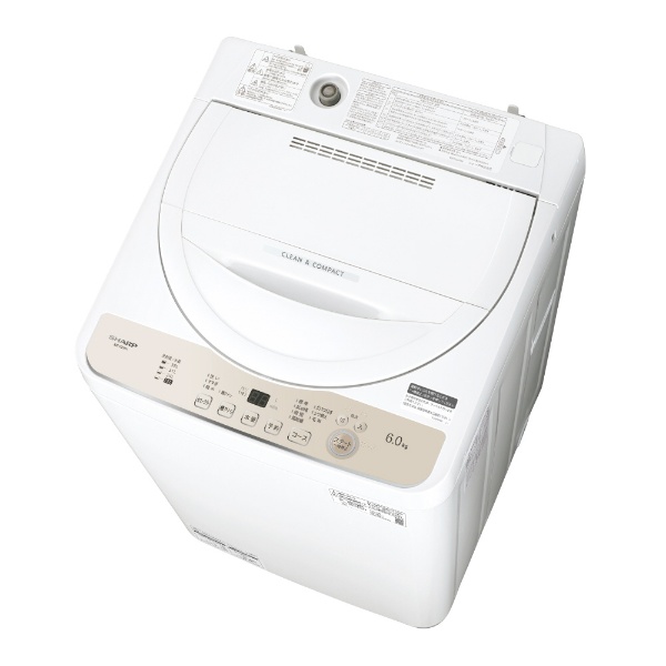 全自動洗濯機 ゴールド系 ES-GE6H-N [洗濯6.0kg /簡易乾燥(送風機能) /上開き]