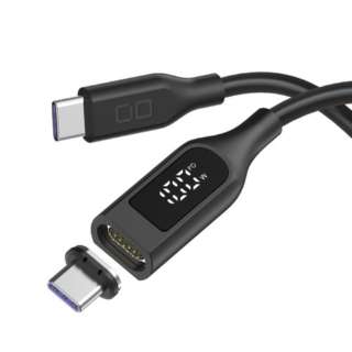 マグネットシリコンケーブル（液晶表示付き）1m ブラック CIO-SLMG-SC-CC1-BK [USB Power Delivery対応]