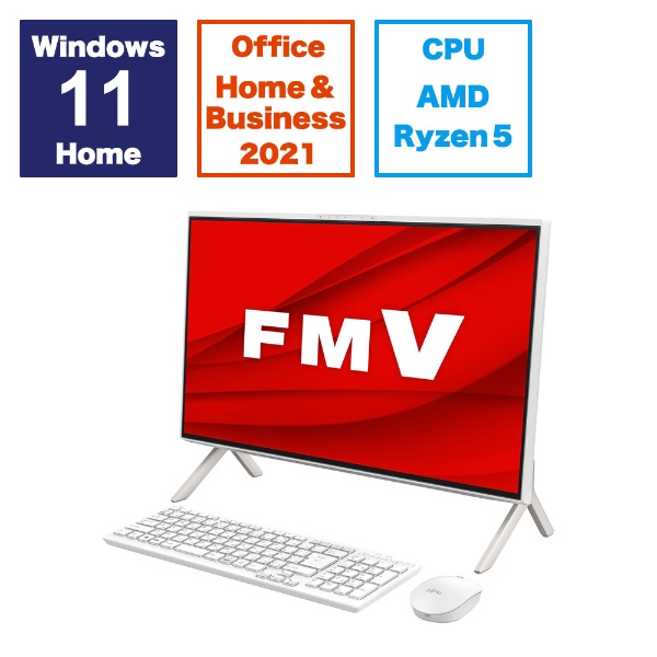 デスクトップパソコン ESPRIMO FH70/E3 ホワイト FMVF70E3W [23.8型 