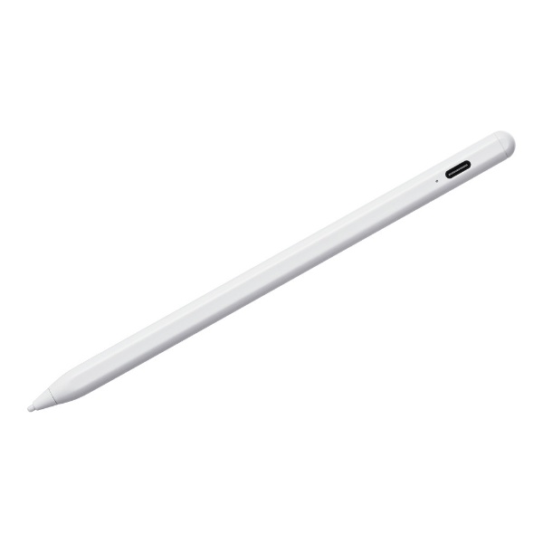〔タッチペン：iPad用・汎用/USB-A充電式〕ハイブリッド充電式極細タッチペン ホワイト PDA-PEN58W