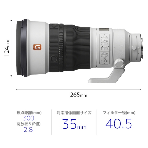 カメラレンズ FE 300mm F2.8 GM OSS SEL300F28GM [ソニーE /単焦点レンズ] SONY｜ソニー 通販 |  ビックカメラ.com