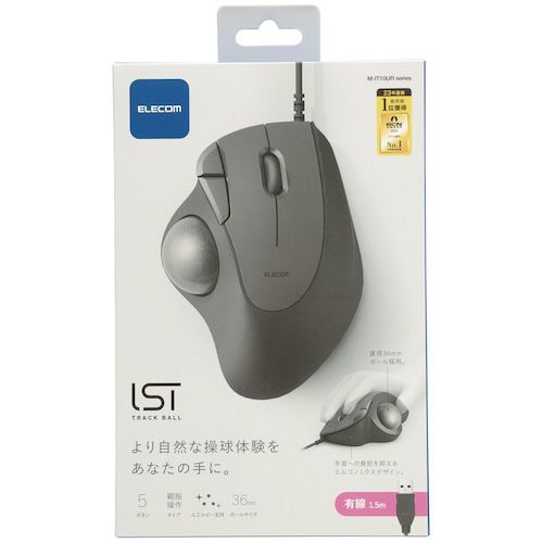 マウス 有線トラックボール IST(イスト) 人工ルビーモデル ブラック M-IT10URBK [IR LED /有線 /5ボタン /USB]