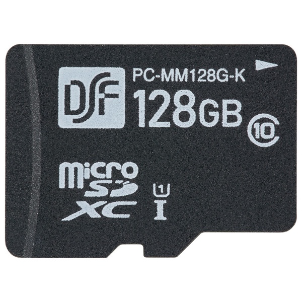 マイクロSDメモリーカード 128GB 高速データ転送 PC-MM128G-K [Class10