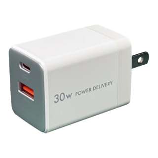 yPPSΉzPowerDelivery30Wo AC-USB[d 2PortiC&Aj zCg ACUC-30PQWH [2|[g /USB Power DeliveryΉ /Smart ICΉ]