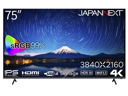 PCモニター JAPANNEXT JN-IPS7500UHDR-U [75型 /4K(3840×2160