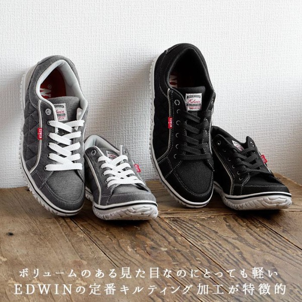 EDWIN メンズ サイドキルティング ローカットスニーカー 28cm 7531GRAY エドウィン｜EDWIN 通販 | ビックカメラ.com