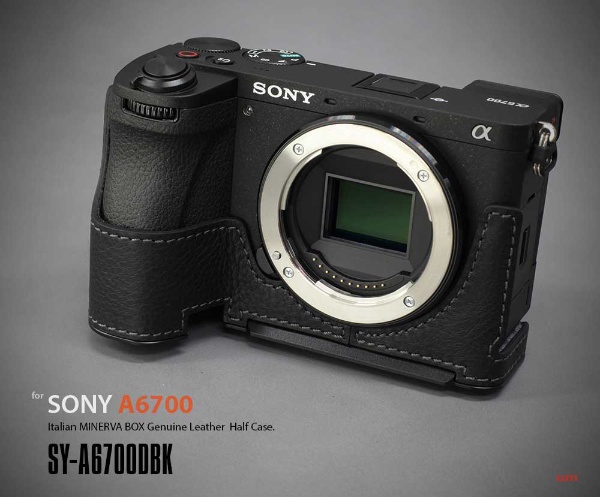 ソニー α6700用本革カメラハーフケース ブラック SY-A6700DBK リムズ