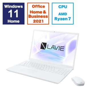 ノートパソコン LAVIE N16(N1675/HAW) パールホワイト PC-N1675HAW [16.0型 /Windows11 Home /AMD Ryzen 7 /メモリ：16GB /SSD：512GB /Office HomeandBusiness /2024年春モデル]