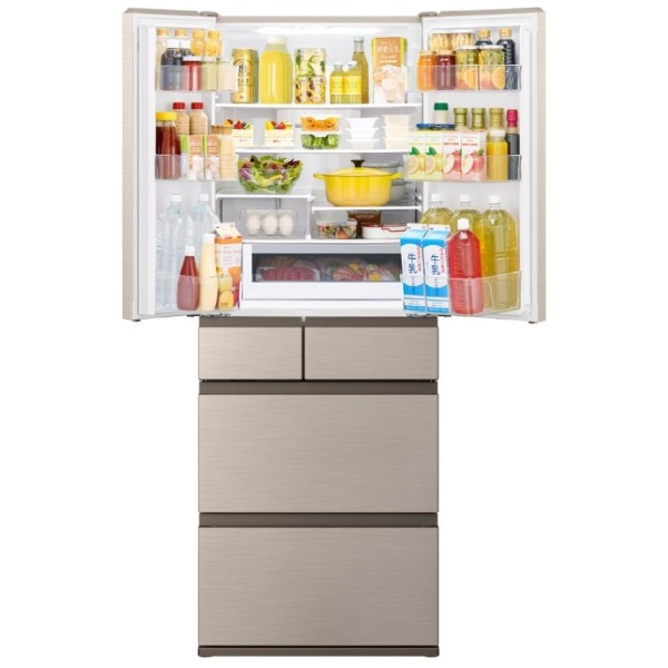 冷蔵庫 HWタイプ ライトゴールド R-HW62V-N [幅68.5cm /617L /6ドア