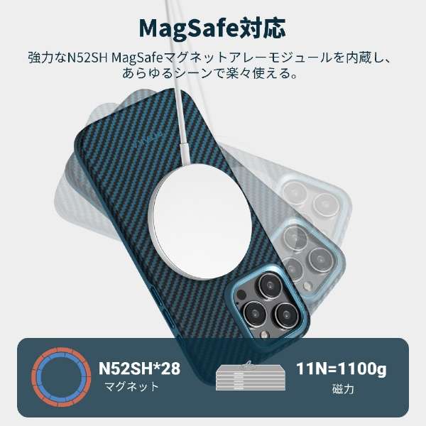 MagEZ Case 4 Pro for iPhone 15 Proi6.1C`j A~h@ۃP[X mBlack/Blue Twilln 1500D Black/Blue KI1508PPA_6