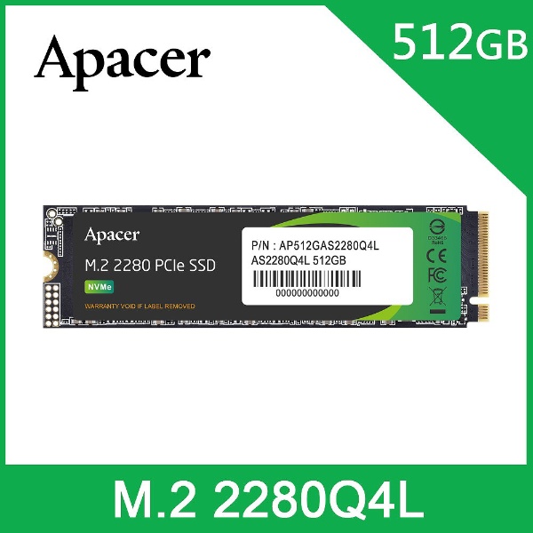 AP512GAS2280Q4L-1 内蔵SSD PCI-Express接続 AS2280Q4L [512GB /M.2