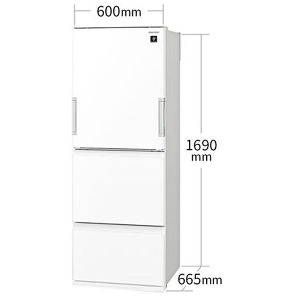 《基本設置料金セット》【アウトレット品】 冷蔵庫 ピュアホワイト SJ-GW35J-W [幅60cm /3ドア /左右開きタイプ /350L  /2022年] 【生産完了品】