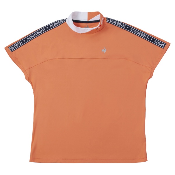 レディース 半袖 モックネックシャツ(Lサイズ/オレンジ) QGWXJA01