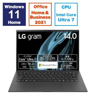 m[gp\R LG gram 14Z90S-MA78J2 [14.0^ /Windows11 Home /intel Core Ultra 7 /F16GB /SSDF1TB /Office HomeandBusiness /2024N01f]