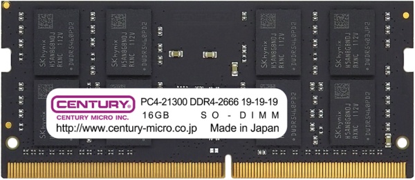 DDR4 4-2666(PC4-21300) 16GB 260PIN SO-DIMM Rank2(16GB×1枚組) DDR4