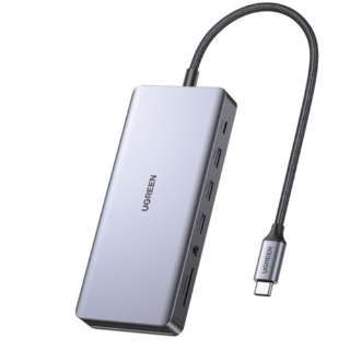 mUSB-C IXX J[hXbg2 / HDMI2 / DisplayPort / LAN / 3.5mm / USB-A4 / USB-C2] USB PDΉ 100W hbLOXe[V O[ UGR-OT-000017 [USB Power DeliveryΉ]
