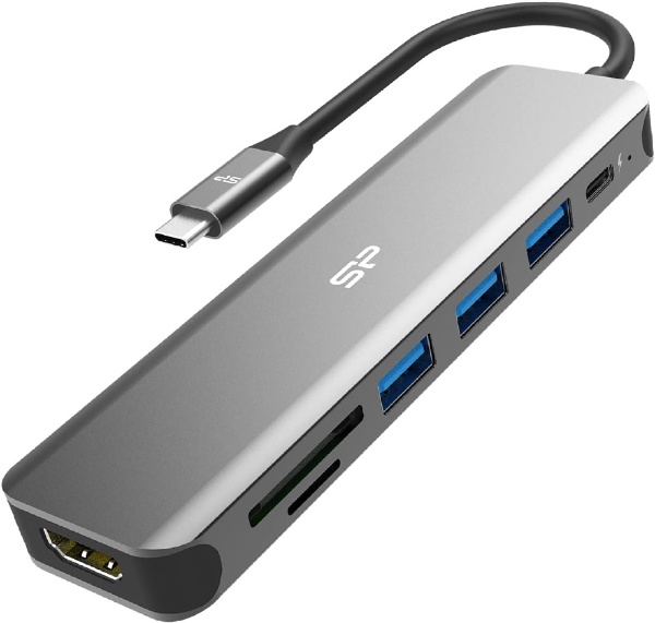 SPU3C07DOCSU200G 7-in-1 USB Type-C USB ハブ ドッキングステーション 【4K対応 HDMI/USB Type-C  (PD 60W) / USB3.2 Type-A/microSD/SDカード 】