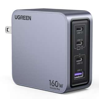UGREEN Nexode Pro }[d 160W GaN 3C1A 4|[g USB-C to USB-CP[ut 25876 O[ UGR-OT-000011 [4|[g]