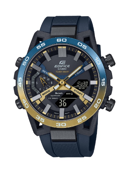 割引販促新品 CASIO カシオ 正規品 EDIFICE エディフィス 腕時計 多機能腕時計 アナデジ腕時計 ブラック ブルー 10気圧防水 ECB-900DB-1B メンズ EDIFICE
