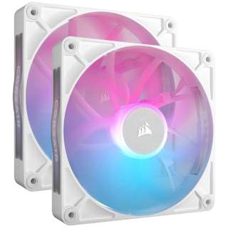 P[Xt@2 [140mm /1700RPM]{Rg[[ iCUE LINK RX140 RGB WHITE Dual Fan Kit zCg CO-9051024-WW