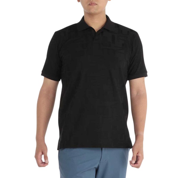メンズ ロゴジャガードシャツ(Lサイズ/ブラック)E2MAB023 09：ブラック