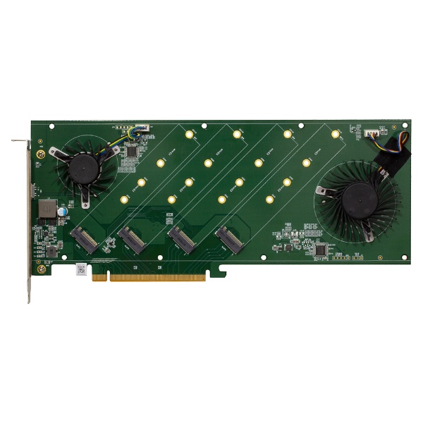 拡張カード M.2 SSD 4枚搭載可能 [PCI-Express] ブラック PCIe GEN4 QUAD M.2 RISER CARD