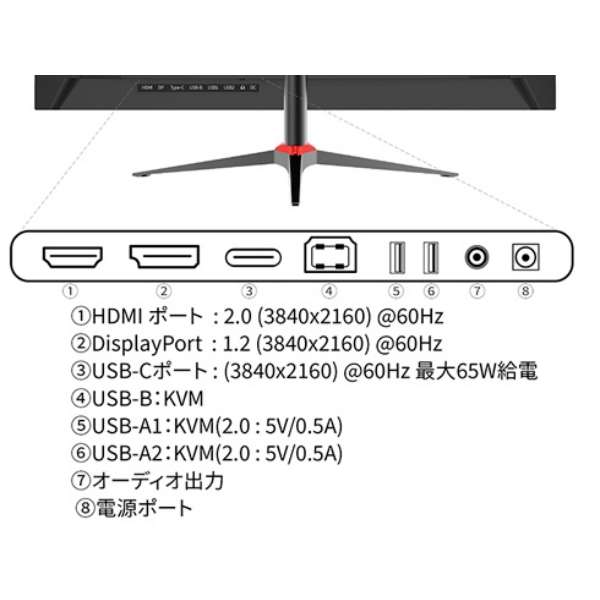 USB-Cڑ PCj^[ JN-IB315UR4FL-C65W-HSP [31.5^ /4K(3840~2160j /Ch]_13