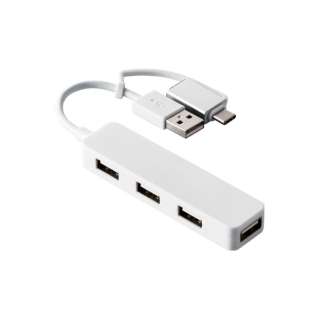 U2H-CA4003BWH USB-C{USB-A  USB-A ϊnu (Mac/Windows11Ή) zCg [oXp[ /4|[g /USB2.0Ή]